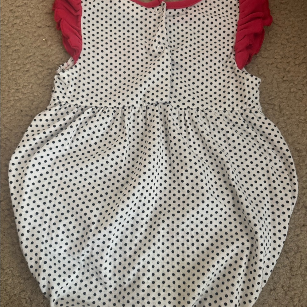 Polka Dot Baby Dress with Pink Accents - Picture 2 of 4